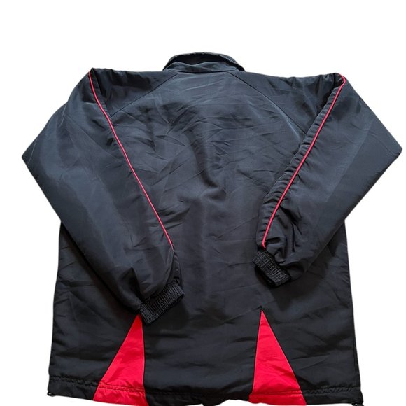 Team Wisconsin Hockey Jacket Size M Black Red Full Zip Menace Sport Pockets - Picture 3 of 4